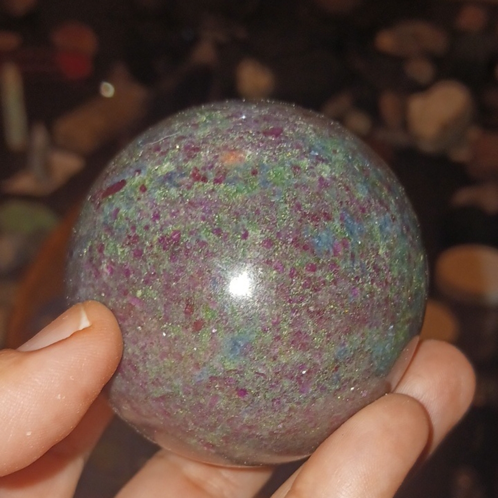 Ruby in Zoisite & Kyanite Sphere